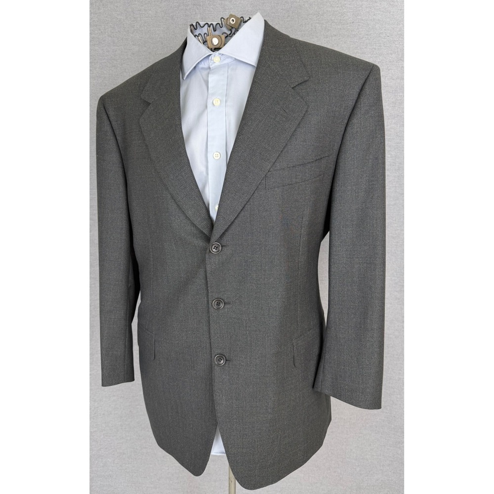 Canali Proposta Mens Grey 100% Pure Wool 3-Button Blazer Sport Coat Italy 54R
